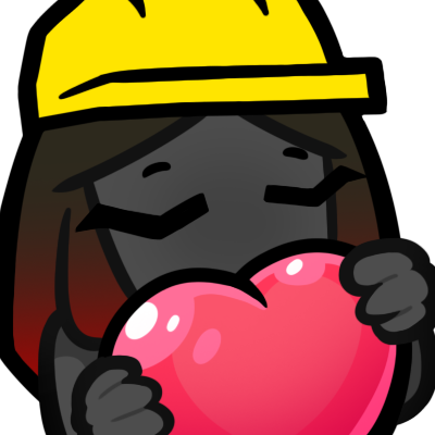 Asper, the mascotte of Build Battles, holding a heart